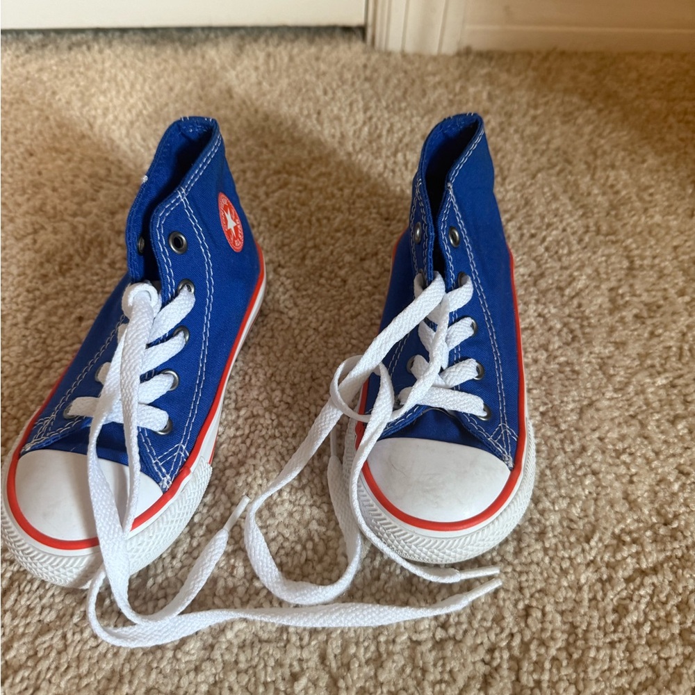 Kids Blue High-Top Sneakers